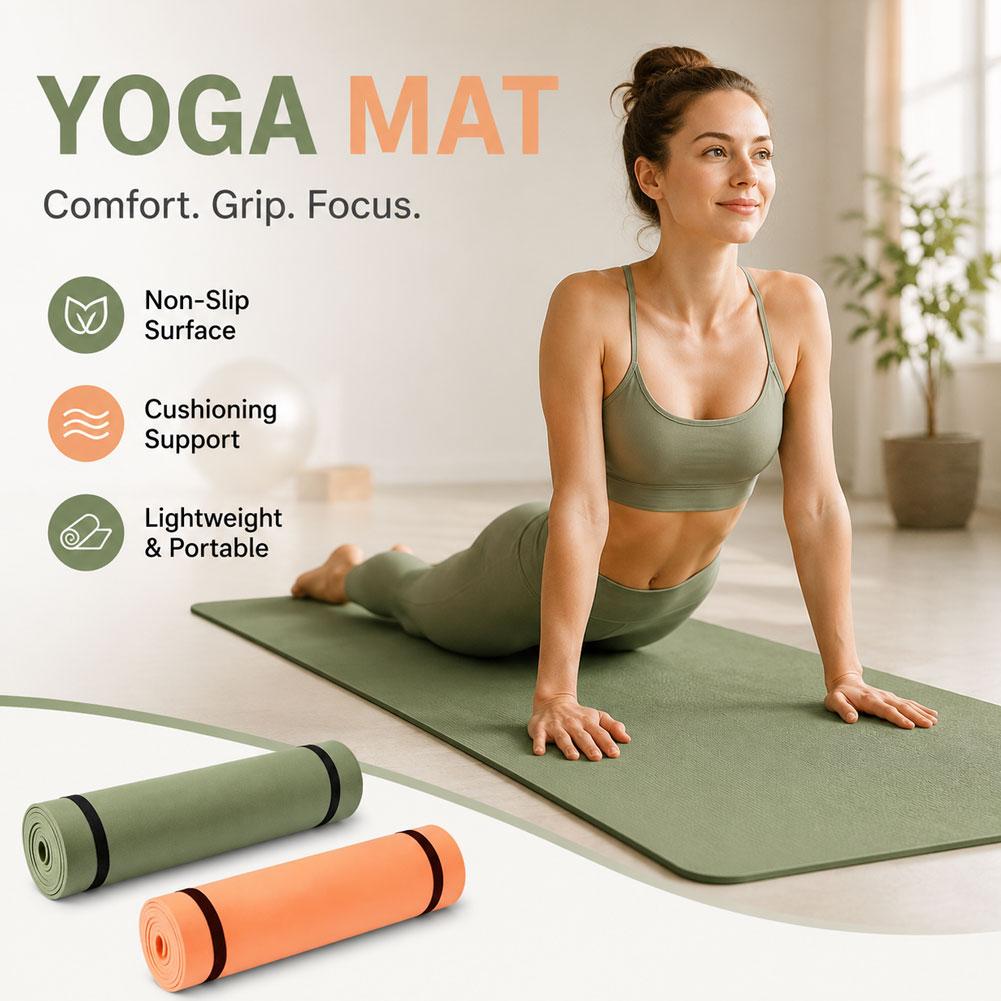 Pilates Yoga Matte - 180x50cm Yoga Mats Anti-slip Sport Fitness