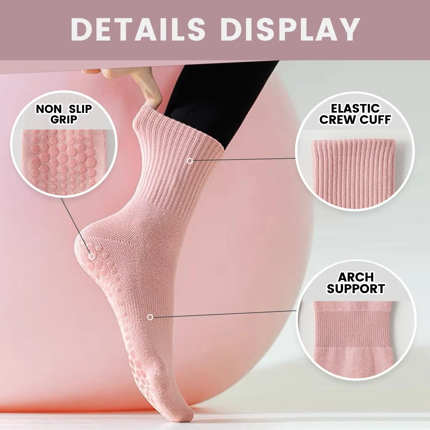 4 pairs of women's yoga socks, - огляд і ціна Pilates & Yoga Studio Alineacion