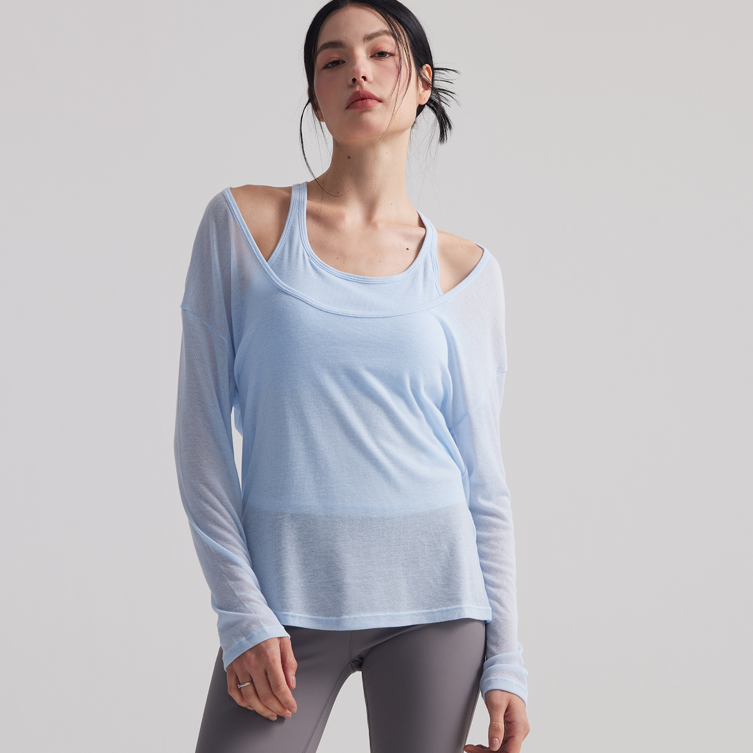 Women Loose Semi Sheer Long Sl - огляд і ціна Pilates Yoga Outfit