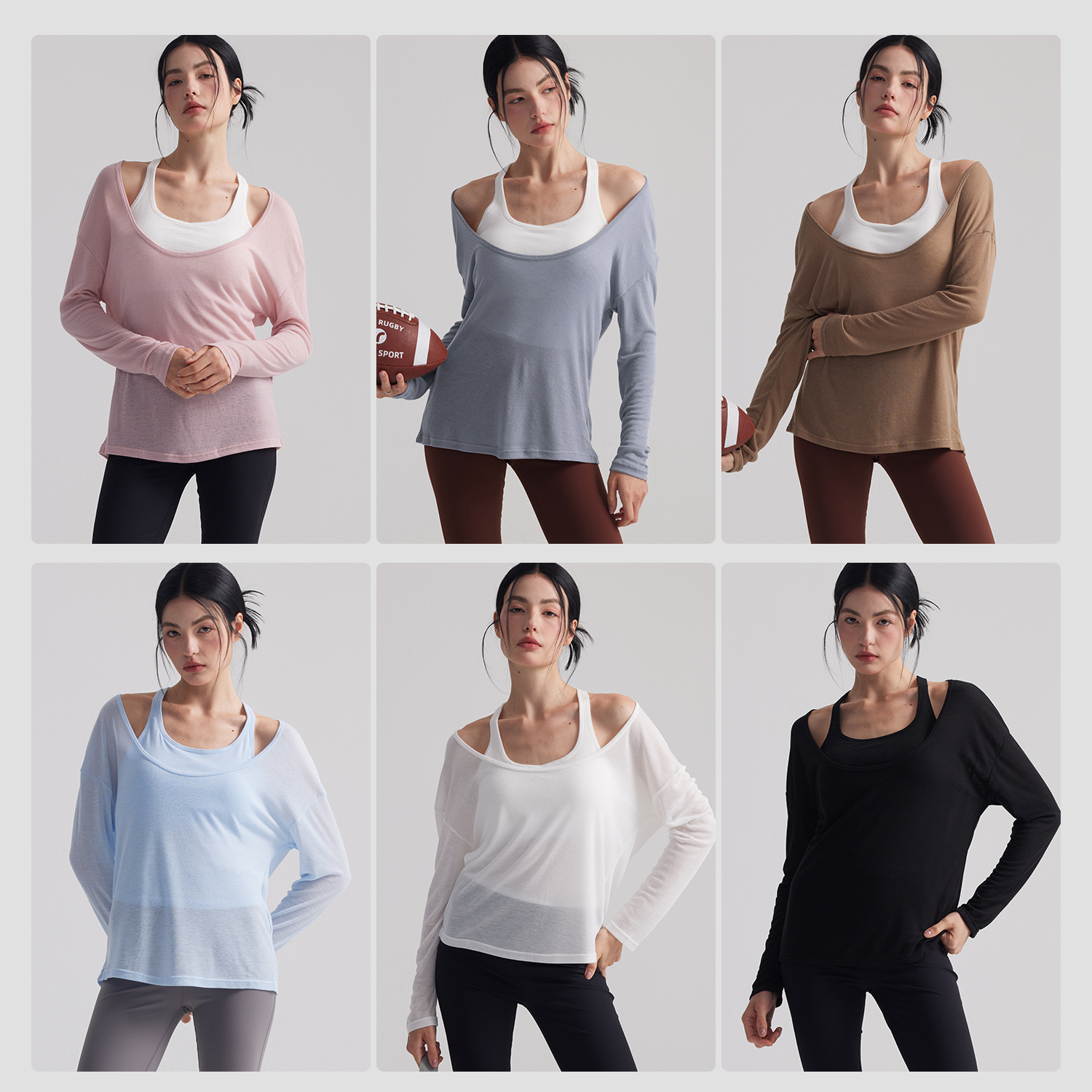 Women Loose Semi Sheer Long Sl - огляд і ціна Pilates Yoga Outfit