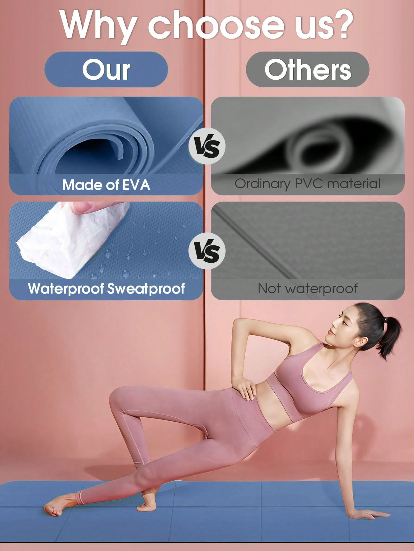 Foldable Yoga Mat Dark Blue Ec - огляд і ціна Pilates Yoga Matte