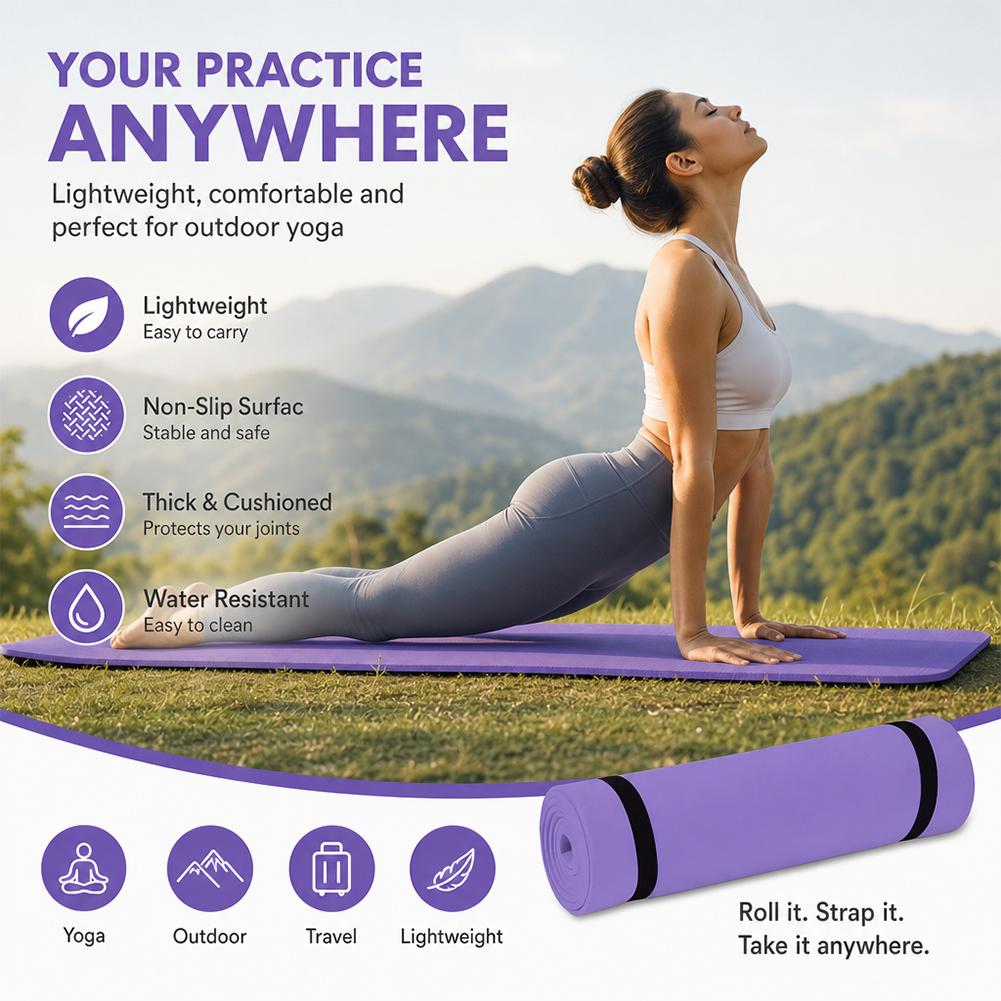 1/2Pcs Thick Yoga Mat Anti-ski - огляд і ціна Pilates Yoga Matte
